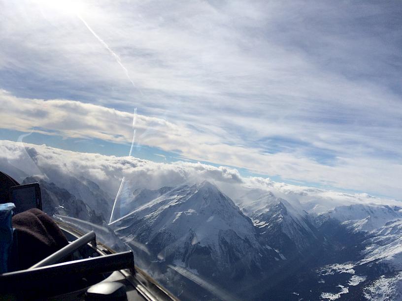 Blick nach Süden in den Wolkenstau